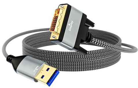 GinMimi DVIs Male to USB3.0 Video Adapter Cable 5Gbps Speed Enhanceds Durability for Extended Lifespans Dvis to Adapter Cable