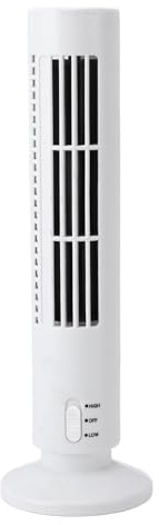 Qcwwy Ventilador de Torre USB, Pequeño Ventilador Portátil sin Aspas para Escritorio con 2 Velocidades, de Refrigeración Oscilante Silencioso para Oficina en Casa, Negro (WHITE)
