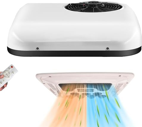 Unité de climatisation de toit CC Cool Rooftop, climatiseur de toit pour camping-car, climatisation de stationnement 12V/24V, compatible avec les camping-cars, camions, bateaux et remorques 12V