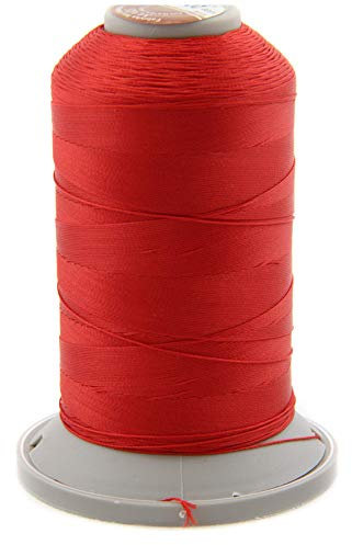 NTS Nähtechnik 1000m Nähgarn, Ledergarn 20, Farbauswahl, Filament Garn für Leder (Rot)