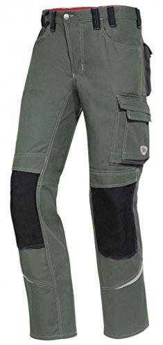BP Comfort Plus 1803-720-70 Arbeitshose - Gummizug im Rücken - Bundfalten - Normale Passform - Größe: 50l - Farbe: olivgrün/anthrazit