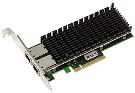 KALEA-INFORMATIQUE Scheda controller di rete PCIe 3.0 x8 Lan Ethernet 10G 2 porte RJ45. Con chipset Intel X540. Staffe a profilo alto e basso.