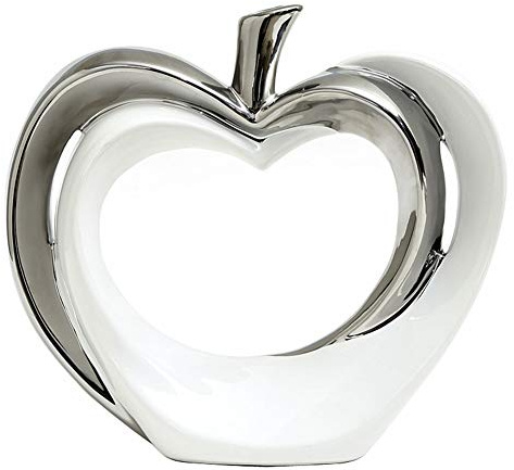 Anding Keramik-Statue Apfelstatue Dekoration Keramik Skulptur Silber Vase