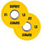 Suprfit Mini PU Bumper Plates - gummiertes Hantelscheiben Paar für Techniktraining mit der Hantelstange, Gewicht: 2 x 1,5 kg, Stahlring mit 50 mm Durchmesser, Farbe: Gelb