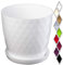 KADAX Flowerpot, una casseruola per fiori e piante con sottobicchieri, fioriere luce e materiale resistente Una pentola decorativa per piante (12 cm, bianco)