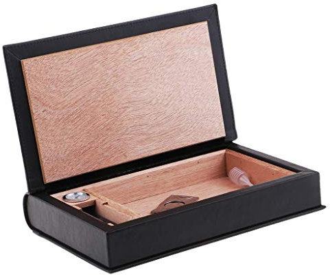 Tubayia Humidor Koffer Aufbewahrungsbox Zigarrenkiste mit Hygrometer und Luftbefeuchter