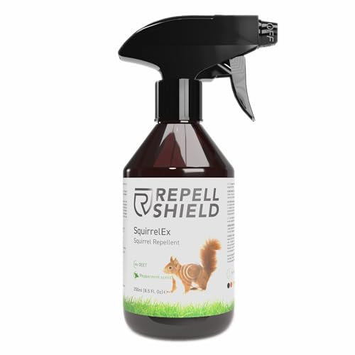 Spray Repelente Roedores con Aceite Esencial de Menta, 250ml - Repelente de Ardillas, Ratas, Ratones, Topos en Interiores y Exteriores - Spray Anti Roedores Coche