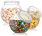 TOPZEA 3 Pack Candy Jars with Lids, 46 Oz Plastic Clear Cookie Storage Container Sweet Jar with Lid, Wide Mouth Opening Kitchen Countertop Jars for Candies, Jelly Beans, Cookies, Cereal, Snack