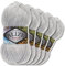 5x Alize 100 g Burcum Klasik Wolle (Hellgrau Melange 208)
