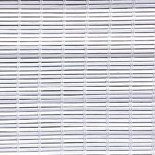 MADECOSTORE Roll'up Bambou Fines Lattes pour intérieur et extérieur - Blanc - L80 x H250cm