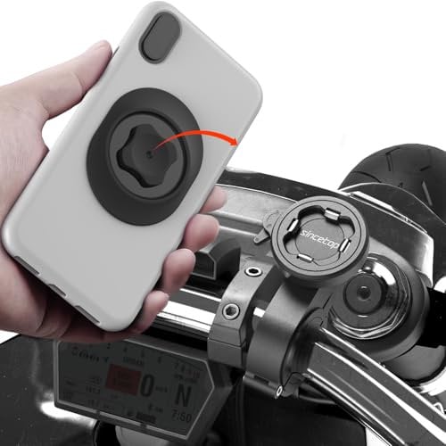 sincetop Support Telephone Velo,Porte Telephone Moto avec Adaptateur Universel,Support de Guidon de vélo Tout-Terrain pour VTT, Scooter, vélo trotinetteélectrique et de Route【Sér. C-2e gén.】