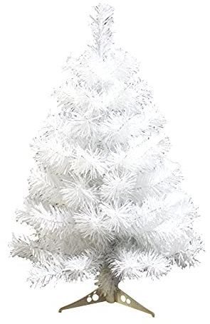 HONGXW Künstlicher Weihnachtsbaum, Tisch-Weihnachtsbaum, weißer Kunststoff, künstlicher Weihnachtsbaum, mit Sockel, für Weihnachten, Zuhause, Party, DIY-Dekorationen, 60 cm