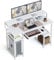 CubiCubi 120x50 cm Computer Desk with Storage Shelves Monitor Stand Keyboard Tray, Home Office Desk, Study Writing Table, White