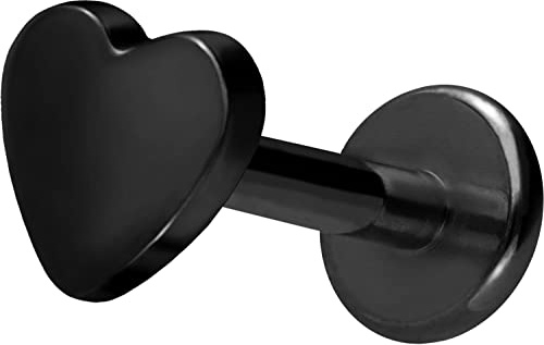 PIERCINGLINE Titan Labret mit Innengewinde HERZ Piercing Nase Ohr Helix Tragus Lippe Medusa Farb & Größenauswahl