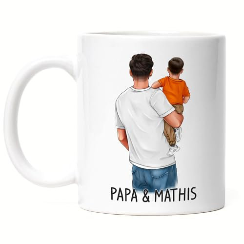 Kiddle-Design Père Fils Tasse Cadeau Fête des Pères Personnalisé Papa Enfants Bébé Fils Cadeau Pères Fête des Pères Anniversaire