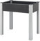 Potager Surélevé Grande Taille Jardinière Bac á Fleurs sur Pied Extérieur à Fond Grillagé Plantation Résistant Jardin Balcon Terasse Design Aluminium Bois Composite 75 x 40 x 75 cm Gris Foncé
