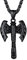 U7 Cool Black Axe Pendant Necklace Stainless Steel Viking Jewellery for Men Boyfriend
