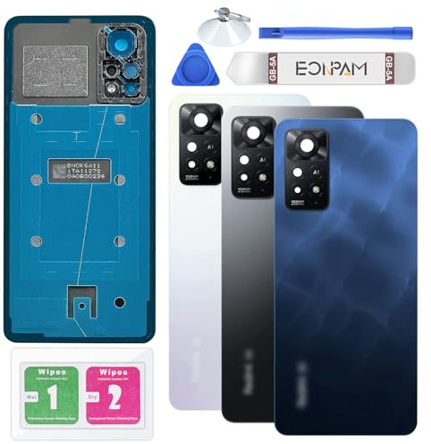 Eonpam Tapa Trasera Vidrio Original para Xiaomi Redmi Note 11 Pro 5G Parte Trasera Reemplazo de Cristal Trasero con Lente de Cámara + Kit de Reparación (Azul)