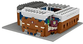 FOCO Officially Licensed Aston Villa FC Villa Park 3D Bricks Mini BRXLZ Football Stadium Construction Set - Premier League Model - 1,426 Pieces - Ages 12+ - Sports Merchandise