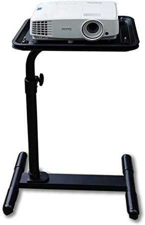 Projektorständer, Verstellbarer Videoprojektor-Bodentisch auf Rädern, beweglicher Laptop-Trolley, Stahlrohrhalterung, Doppellagiges Edelstahltablett
