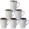 vancasso PLUVO Kaffeetassen set 6er, Tassen Set Steingut, 480ml Kaffeebecher mit Henkel, Espressotassen, Teetassen groß, Geeignet für verschiedene Getränke, Beige