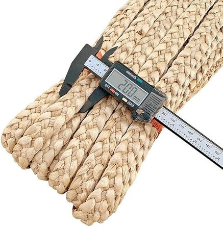 Typha - Cuerda trenzada de paja para plantas de 45 metros, hecha a mano, para manualidades, material para decoración de mesa (1,8-2 cm)