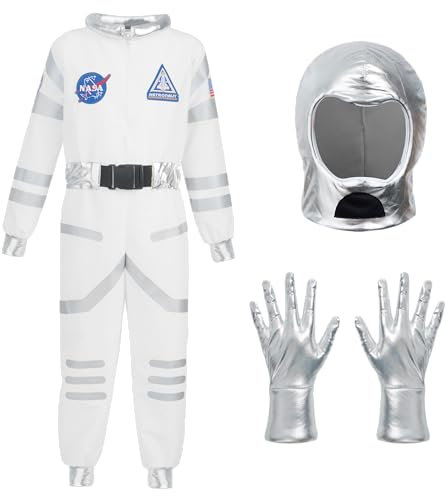 Spooktacular Creations Blau Astronaut Kostüm mit Helm für Kinder, Raumanzug, Space Jumpsuit, Halloween Astronaut NASA Kostüm für Jungen Mädchen Pretend Role Play Dress Up