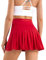 Damen Plissierte Tennisrock mit Hose Sommerrock Minirock Sportrock Golfrock Tennis Golf Rock Sport Workout Running kurz, dunkelrot, S
