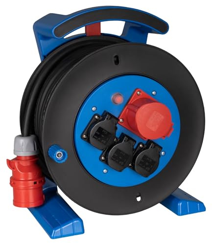 Jumbo-Kabeltrommel 2.0 25m H07RN-F 5G2,5 qmm schwarz 3x 230V + 1x CEE 16A 5pol 6h