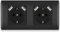BSEED USB Steckdose mit Steckklemme, Doppelsteckdose Unterputz 16Amp, 2 Fach Steckdose mit PC Rahmen, Schuko Steckdose mit USB Anschluss Unterputz, Doppel Wandsteckdose mit USB 2.1A Schwarz - 152 mm