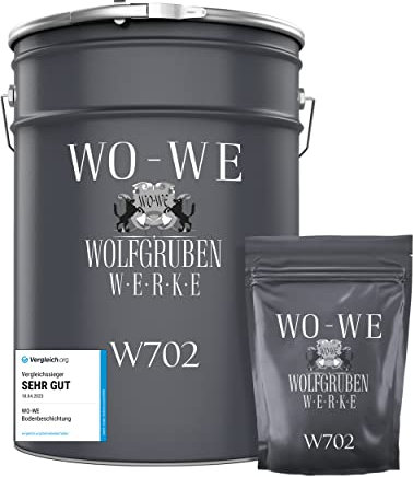 WO-WE Peinture résine époxy pour sol Garage en béton - Finition MAT W702 - Gris argent 10 KG