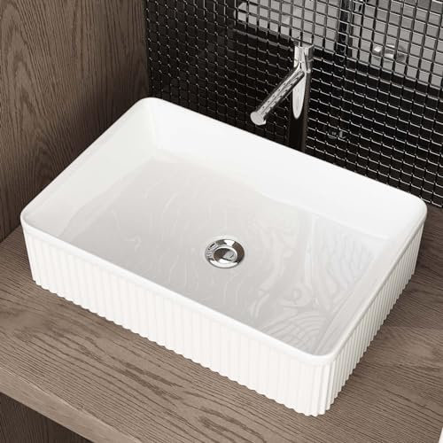 Lavabo vasque à poser en céramique pour toilettes invités Waschbecken24 (Blanc / A683, 50x34x13cm)
