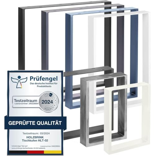 HOLZBRINK Tischbeine Metall Grau | Tischkufen/Tischgestell für Couchtisch, Esstisch, Schreibtisch, Sitzbank | 1 Stück Möbelfüße 40 x 43 cm