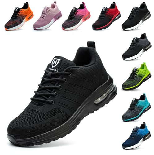 Baofular Chaussures de Sécurité Hommes Femmes Légère Basket Securite Confortable Antidérapante Chaussures de Travail Respirantes Noir 36 EU 230