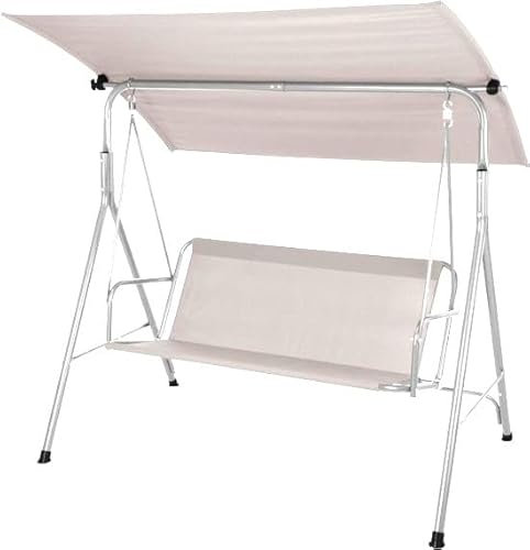 Sofá mecedora de lujo con techo solar ajustable | Resistente a la intemperie y ahorro de espacio | 120x170x150cm | Para un descanso y comodidad perfectos en el jardín y en la terraza