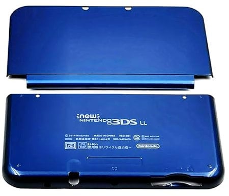 DIY for New3DSLL Extra Housing Case Blue Color Shell A/E Face 2 PCS Replacement, for New3DS New 3DS XL LL 3DSXL 3DSLL New3DSXL Consoles, Japan Edition Upper/Lower Faceplate Cover Plates Set