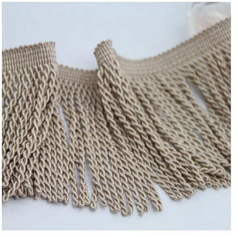 Rockreyoa Fransenborte Fransen Spitzenband Quastenbesatz Fringe Trim Fenstervorhänge Accessoires Makramee-vorhänge Bordüre Dekor für Gardinen Heimwerker Nähzubehör Kissendekor Beige