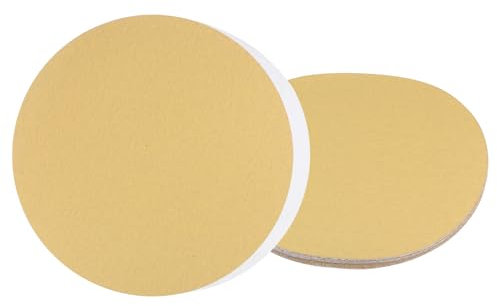 Kozelo 10pcs PSA Sanding Discs - [9 Inch x 120 Grit] Non-Hole Self Adhesive Sticky-Back Gold Sandpaper Discs for Automotive Car Paint Use, Aluminum Oxide, Round
