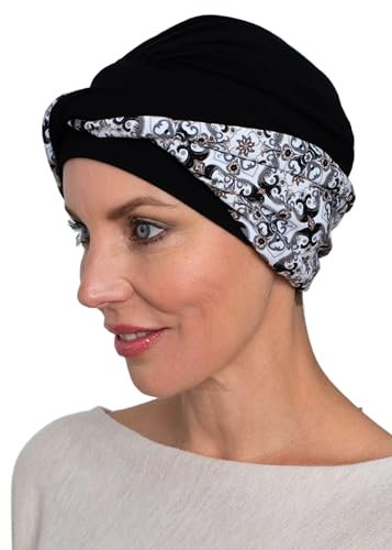 Deresina Headwear Aura Turban (Schwarz Paisley)