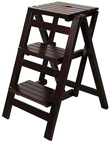 3-Stufen-Leitern Hocker Home Holz Blumenregal Innen Und Außen Tragbare Trittleiter Bibliothek Gartenwerkzeug Leiter, Höhe 75Cm