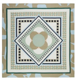 Marc OߴPolo Damen Schal mit Allover-Print leicht, Mehrfarbig (Multi/Forest Sand), One Size