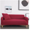 Daesar Sofa-Stretchbezug, Sofa- und Zweisitzer-Bezüge, einfarbig, Gittermuster, Schonbezug für Sofa, Rot (Polyester, 2-Sitzer)