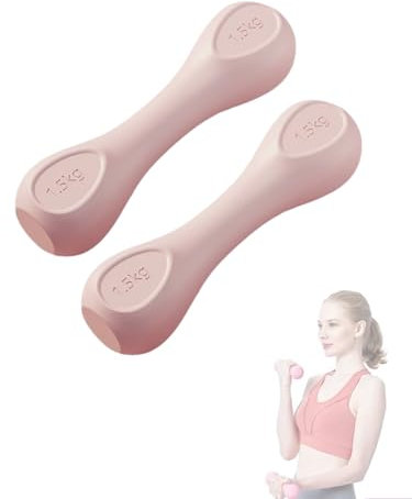MAGIC SELECT Set di 2 Manubri in Neoprene da 1,5 kg, Pesi da Palestra Leggeri, Manubri Antiscivolo, Ideali per Allenamento di Forza E Palestra in Casa, Manubri Fitness Ergonomici. Colore Rosa