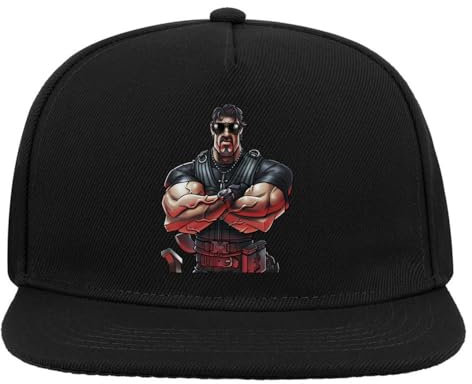 KarolioZonas Strong Arms Man Gym King Baseballmütze, 5 Paneele, Snapback, flaches Visier, Schwarz, Schwarz , Einheitsgröße