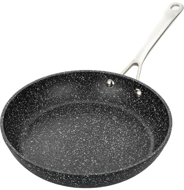UCC LIFE 9.5 Inch Nonstick Frying Pan, Non Stick Fry Pans Skillet, Egg Omelet Pan, Stainless Steel Handle, Oven & Dishwasher Safe Compatible with All Stove-tops (Granite Coating Black)