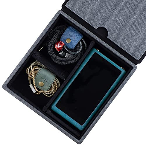 MITER Tragetasche für FiiO iBasso Sony Shanling HiBy Cayin Astell&Kern Questyle, handgefertigte Acryl-Fenster harte Aufbewahrungsbox für IEM-Kopfhörer + Digitaler Audio-Player (Acryl 4