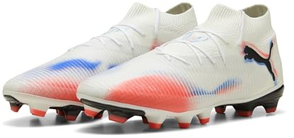 PUMA Future 8 Pro Fg/Ag Fußballschuh, Unisex, Puma Weiß, PUMA Schwarz, leuchtendes Rot, 47 EU