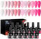 MSRUIOO UV Nagellack Rosa Set 12 Farben Gel Nagellack Set Soak-Off UV/LED Rosa Serie für Nagel Design Nagelstudio DIY Home