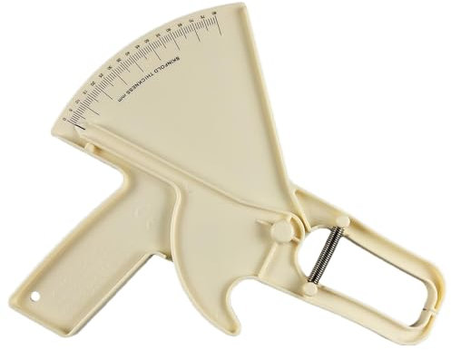 Smileshiney Hautfettmessung, Körperfitness-Messgerät - 0–88 mm Hautfalten-Messschieber, Körperfett-Messschieber,Professionelles tragbares Doppelfeder-Fettband, präzises Handmessgerät für