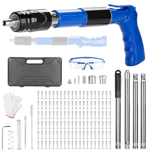 Ludunbuy Pistola Manuale Sparachiodi Kit,Chiodi Regolabile 5 Velocità Pistola sparachiodi,con 120 pezzi per Unghie Rotonde,Strumento Per Inchiodare, Spazzola Per la Pulizia